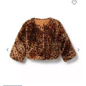 Janie and Jack FAUX FUR LEOPARD JACKET 7/8